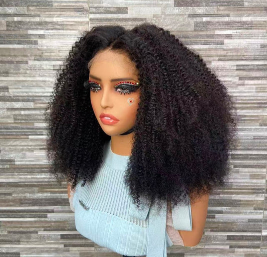 18 inch Kinky Curly 5x5 HD Lace Closure Wig – 280g Factory Direct Human Hair by Realleaf Hair