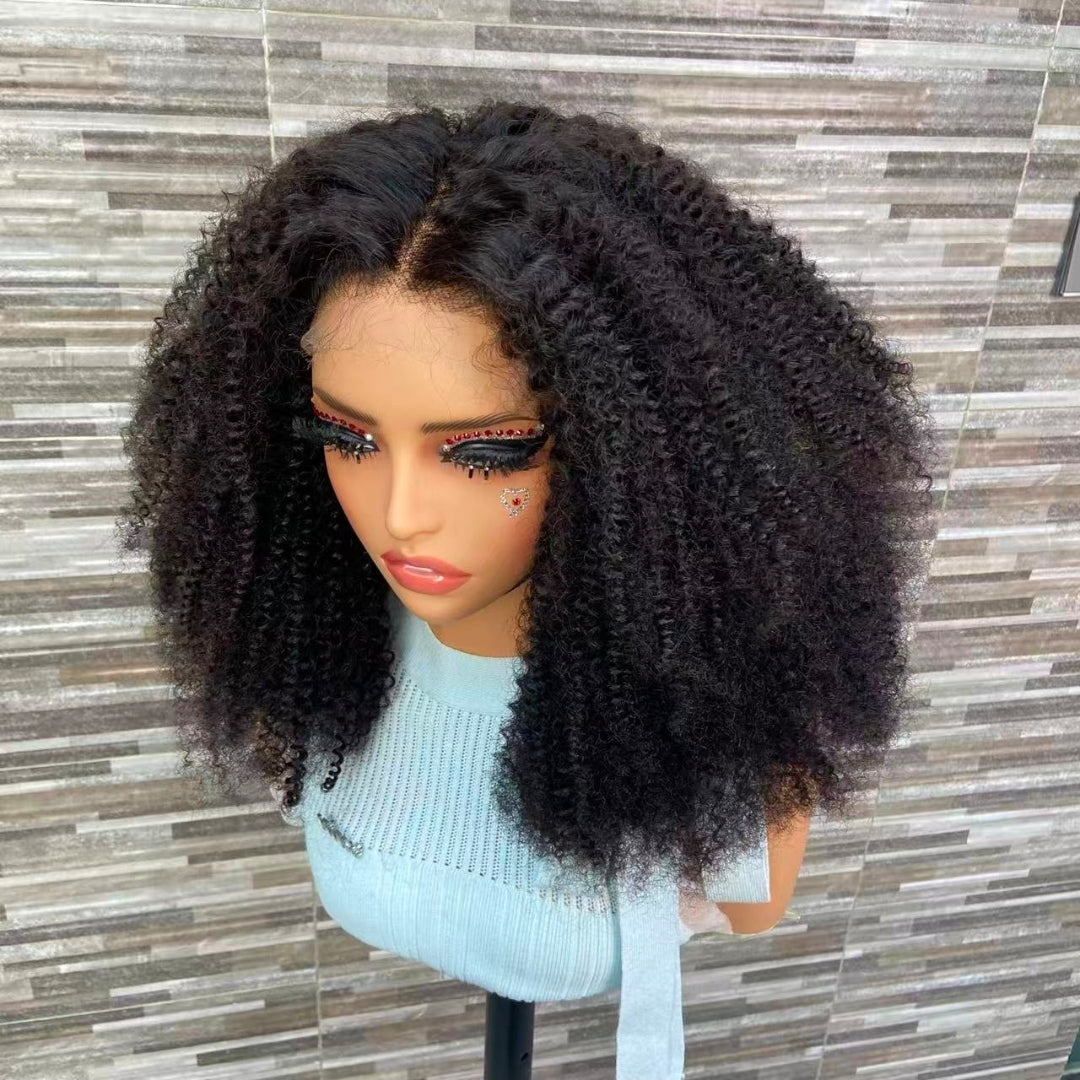 18" Kinky Curly 5x5 HD Lace Closure Wig – 280g Full Density Human Hair