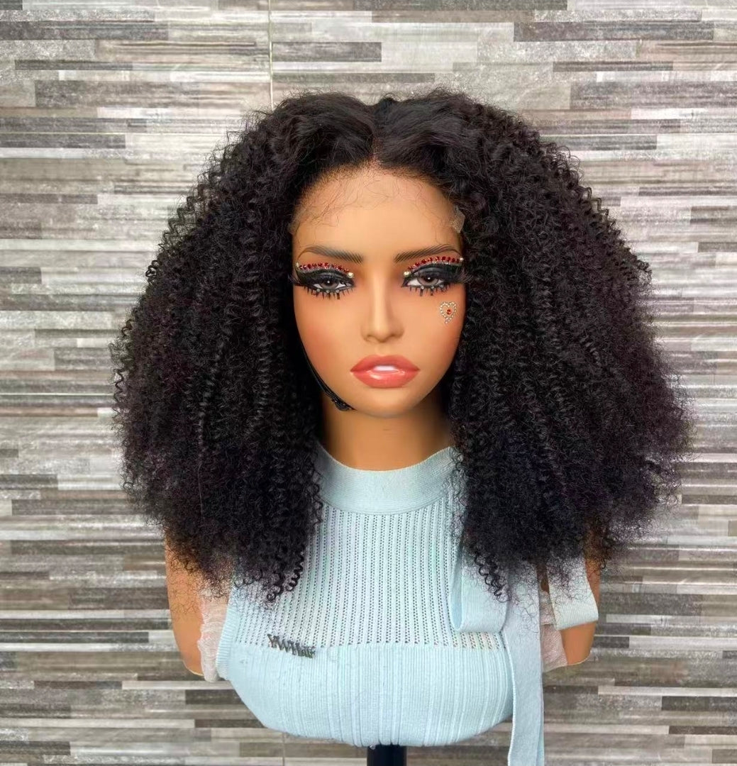 18" Kinky Curly 5x5 HD Lace Closure Wig – 280g Full Density Human Hair